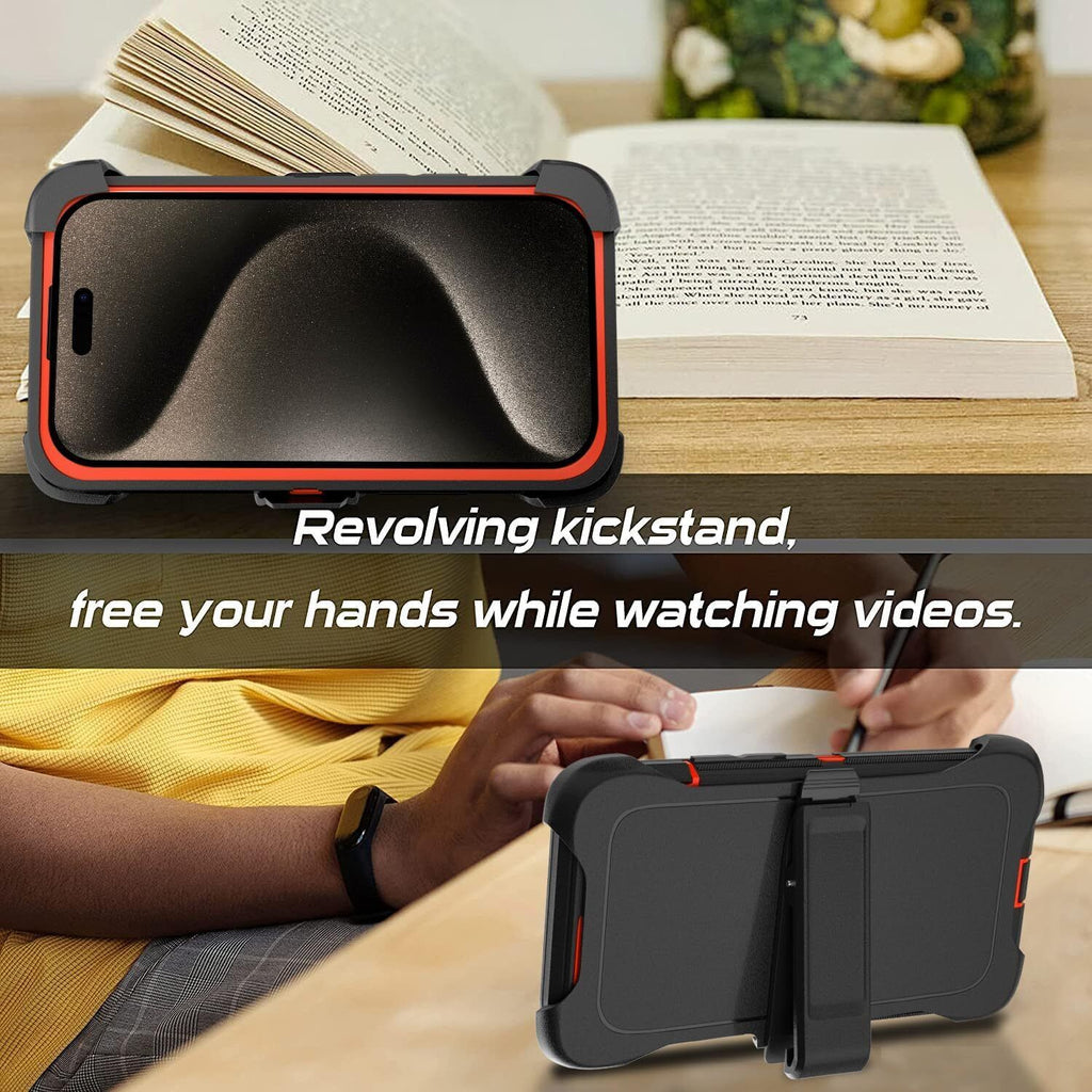 For Iphone 16 15 14 plus 13 12 Pro Max Shockproof Heavy Duty Case + Belt Clip